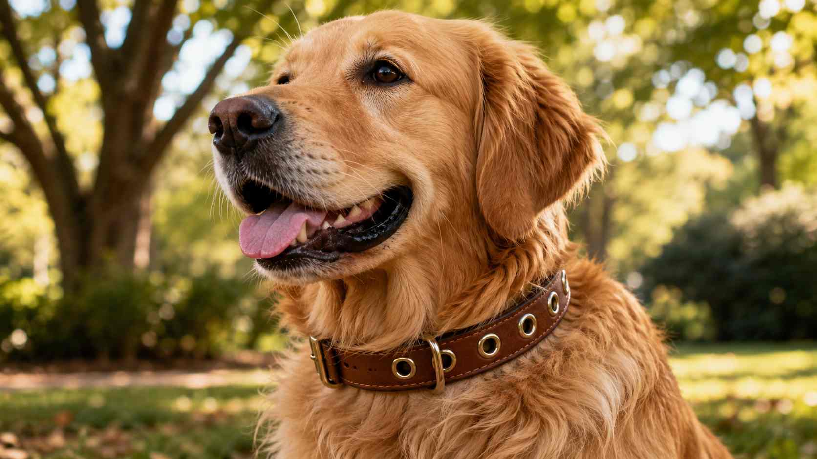 eyelet supplier, Bao Cheng is a eyelet supplier is represented by a brown leather dog collar featuring several round metal eyelets.